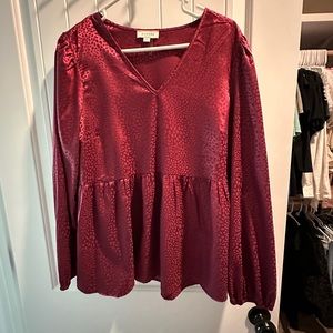 Maroon silk blouse
